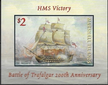 HMS Victory. Battle of Nrafalgar 200th Anniversary. MARSHALL ISLANDS.