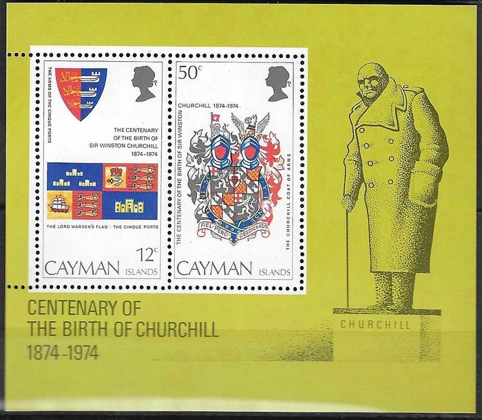 CENTENARY OF THE BIRTH OF CHURCHILL 1874-1974. CAYMAN ISLANDS.