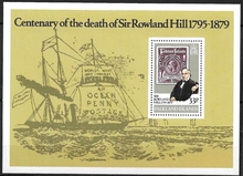 Centenary of the death 0f Sir Rowland Hill 1795-1879.